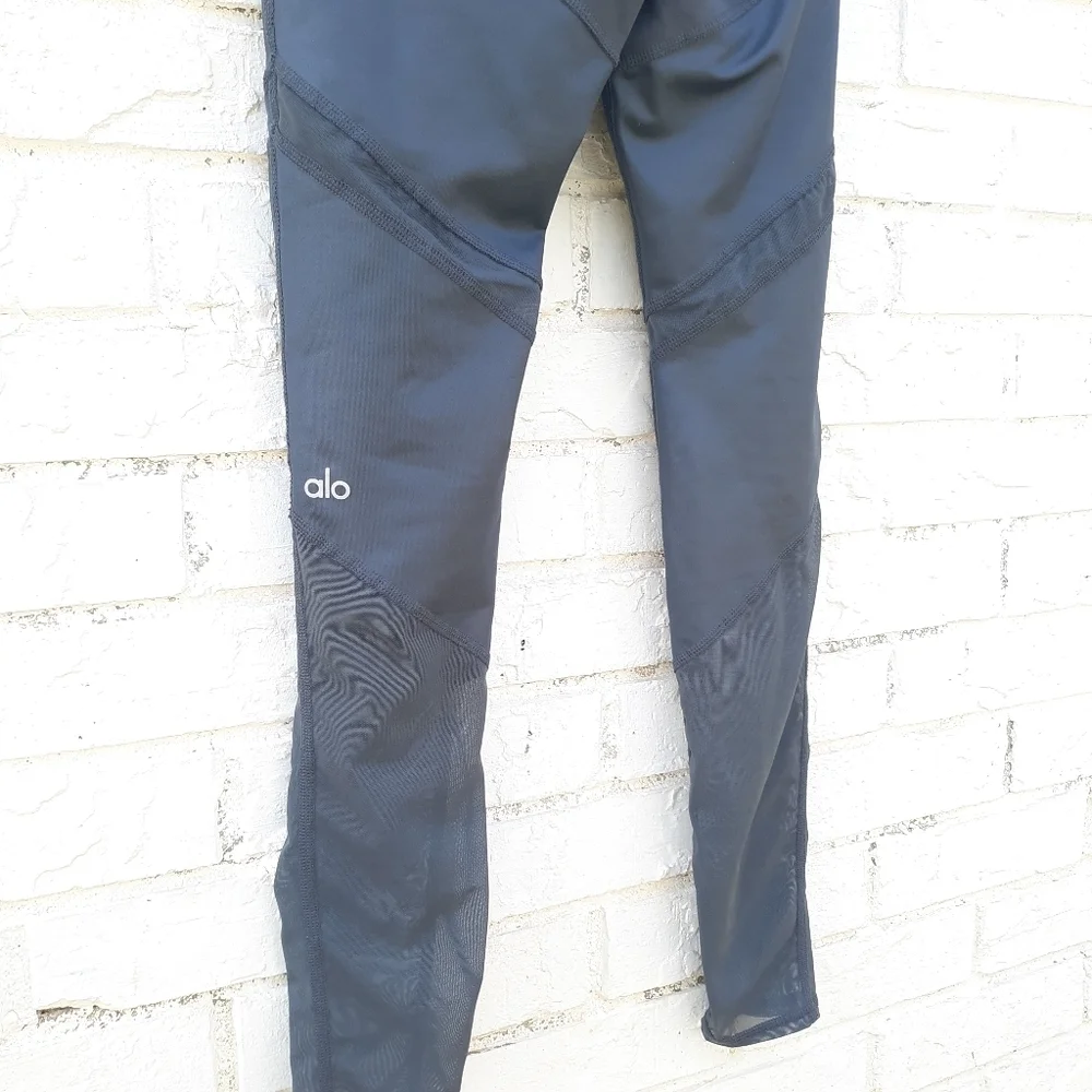 Alo Sheila Leggings Gray Sheer XS